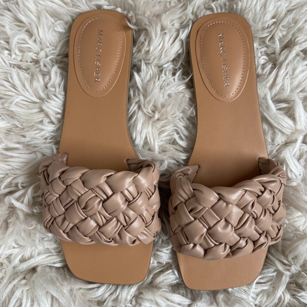 Marc Fisher Tan Braided Sandals